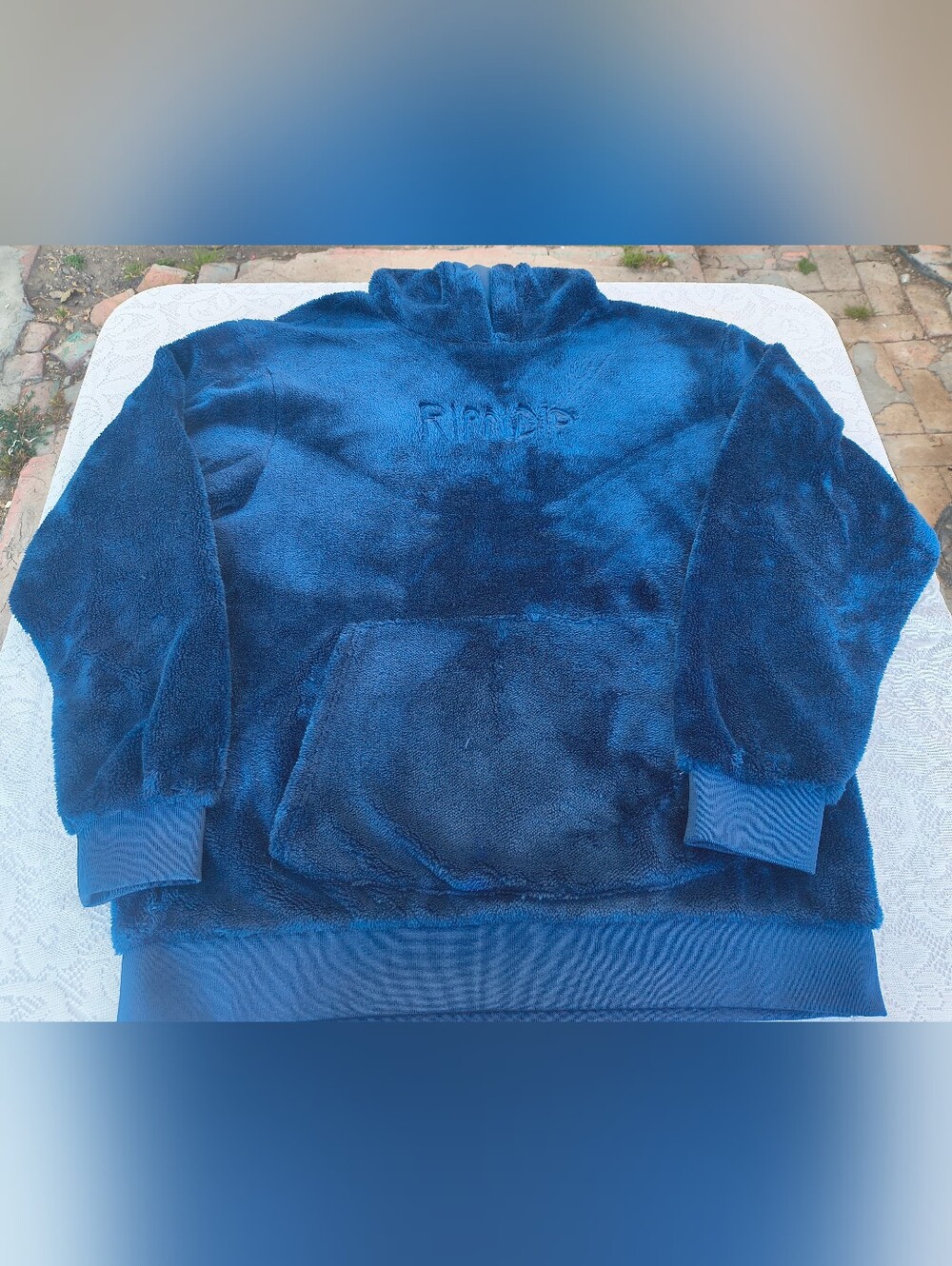 RIPNDIP OG Sherpa Blue Hoodie Size Large